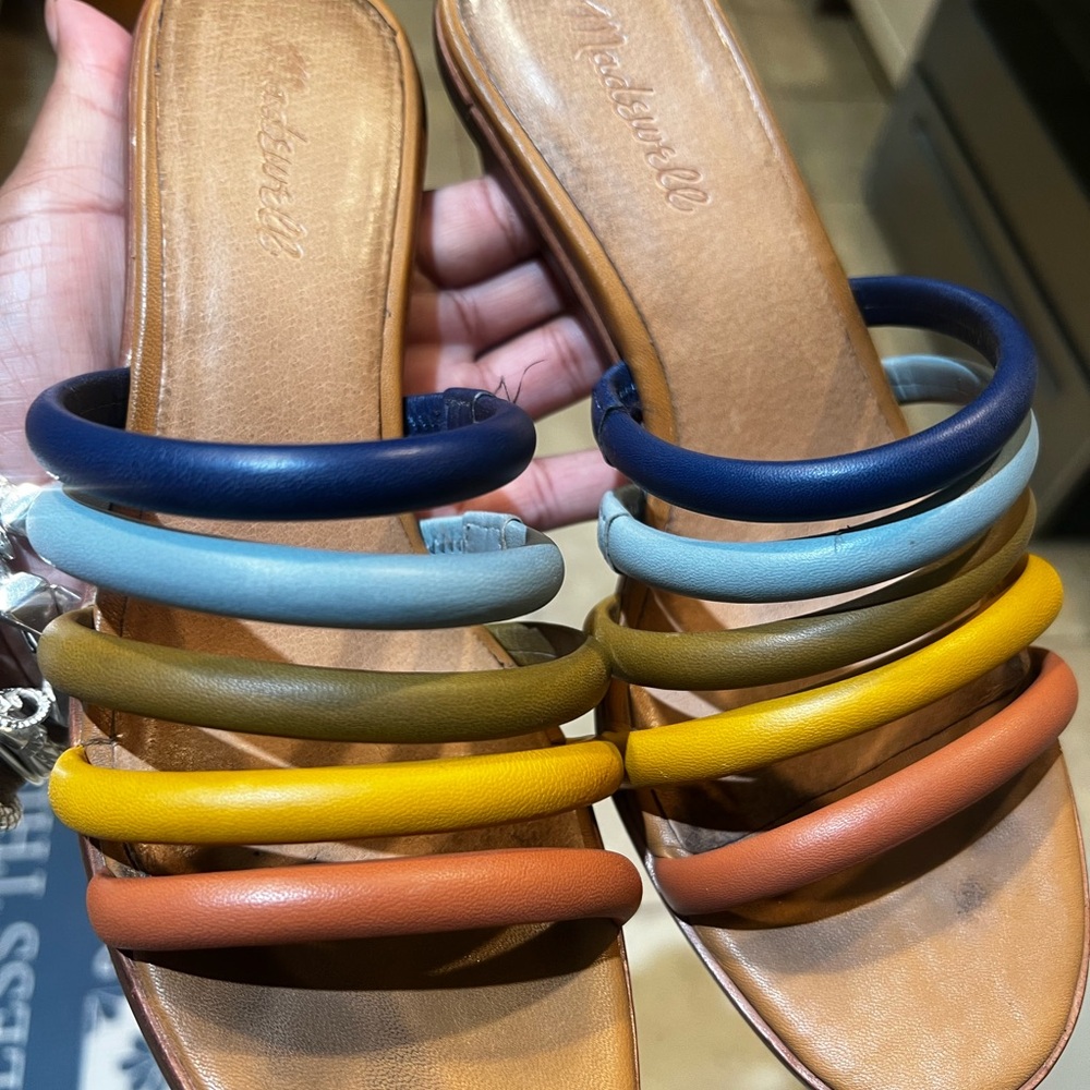 Madewell multi color leather Strappy Sandals for Casual Comfort